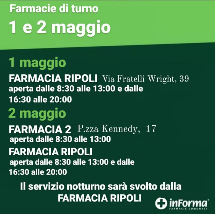 FARMACIE DI TURNO WEEK-END 1-2 MAGGIO 2021 | ASP S.p.a. - Azienda ...