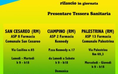 CALENDARIO TAMPONI COVID 19 CON RILASCIO GREEN PASS IMMEDIATO FARMACIE ASP