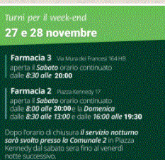 FARMACIE DI TURNO A CIAMPINO 27-28 NOVEMBRE 2021